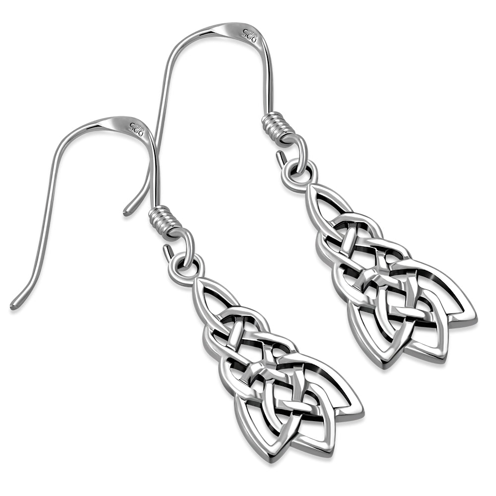 Celtic Knot Plain Solid Silver Earrings