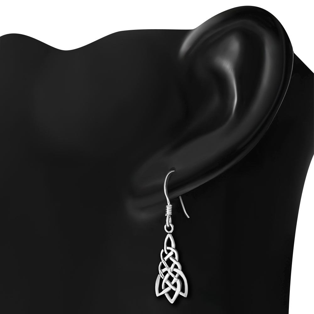 Celtic Knot Plain Solid Silver Earrings