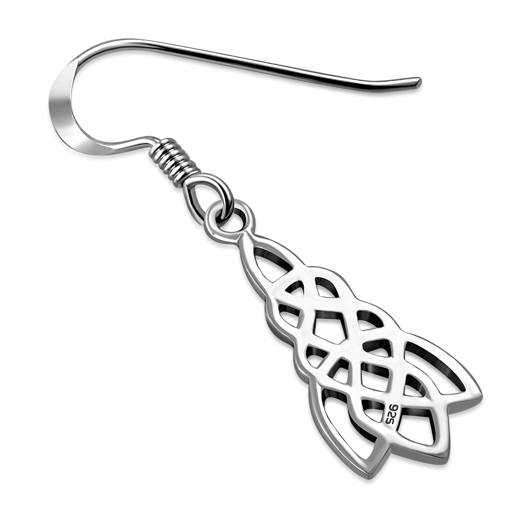 Celtic Knot Plain Solid Silver Earrings