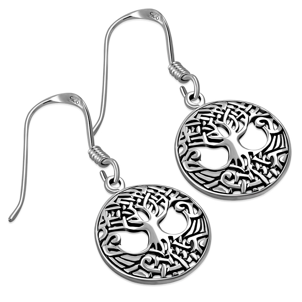 Celtic Tree of Life Silver Earrings