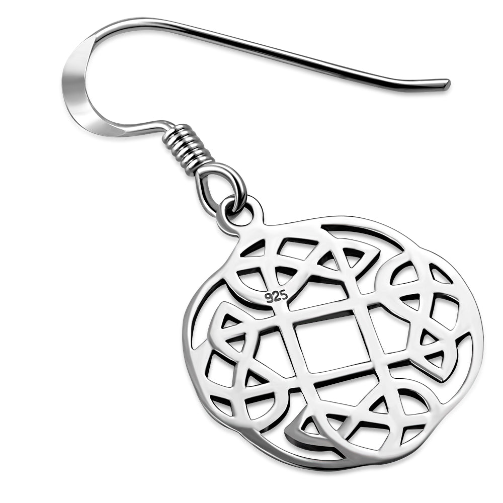 Round Celtic Knot Silver Earrings