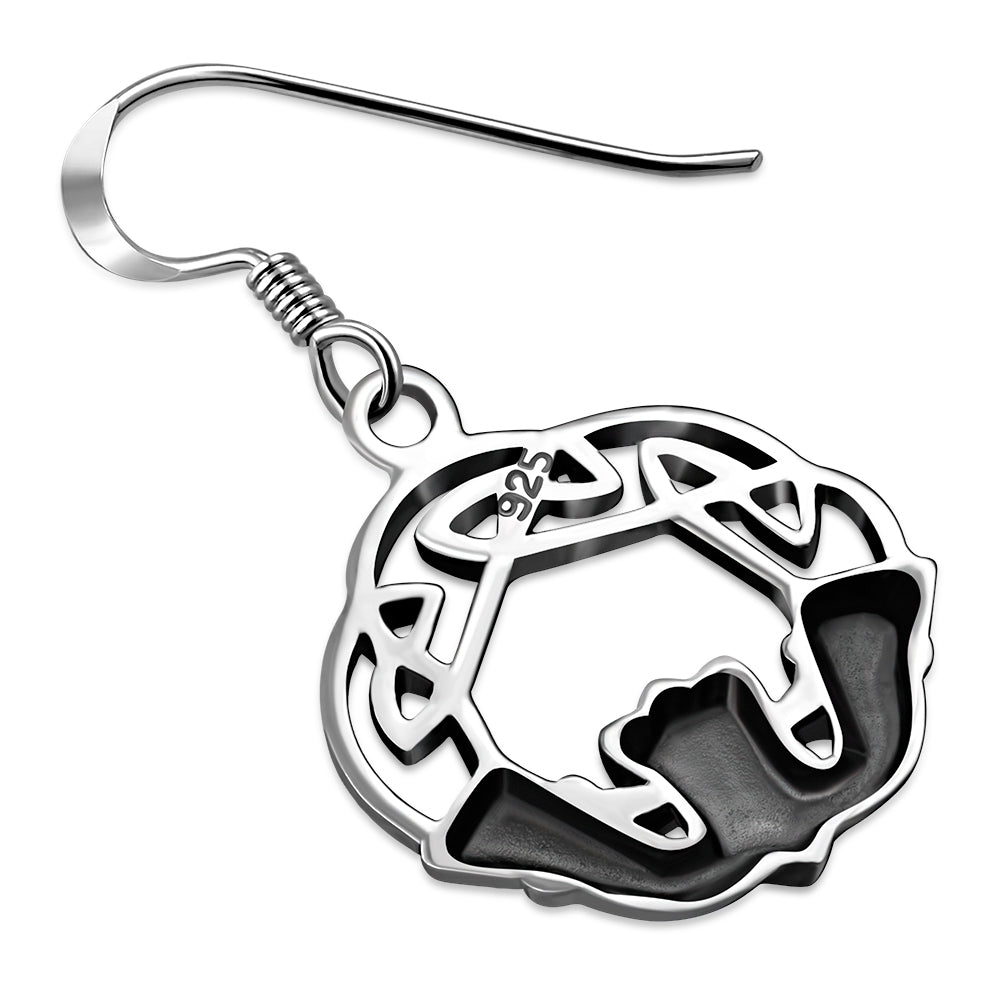 Celtic Knot Silver Claddagh Earrings