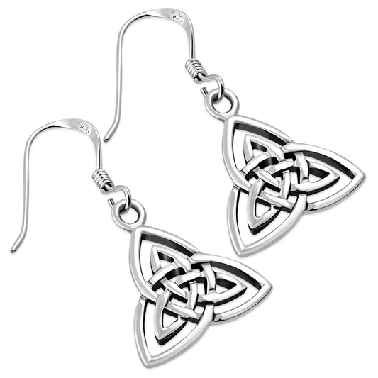Celtic Trinity Knot Plain Silver Earrings