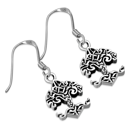Tiny Celtic Knot tree of Life Silver Earrings