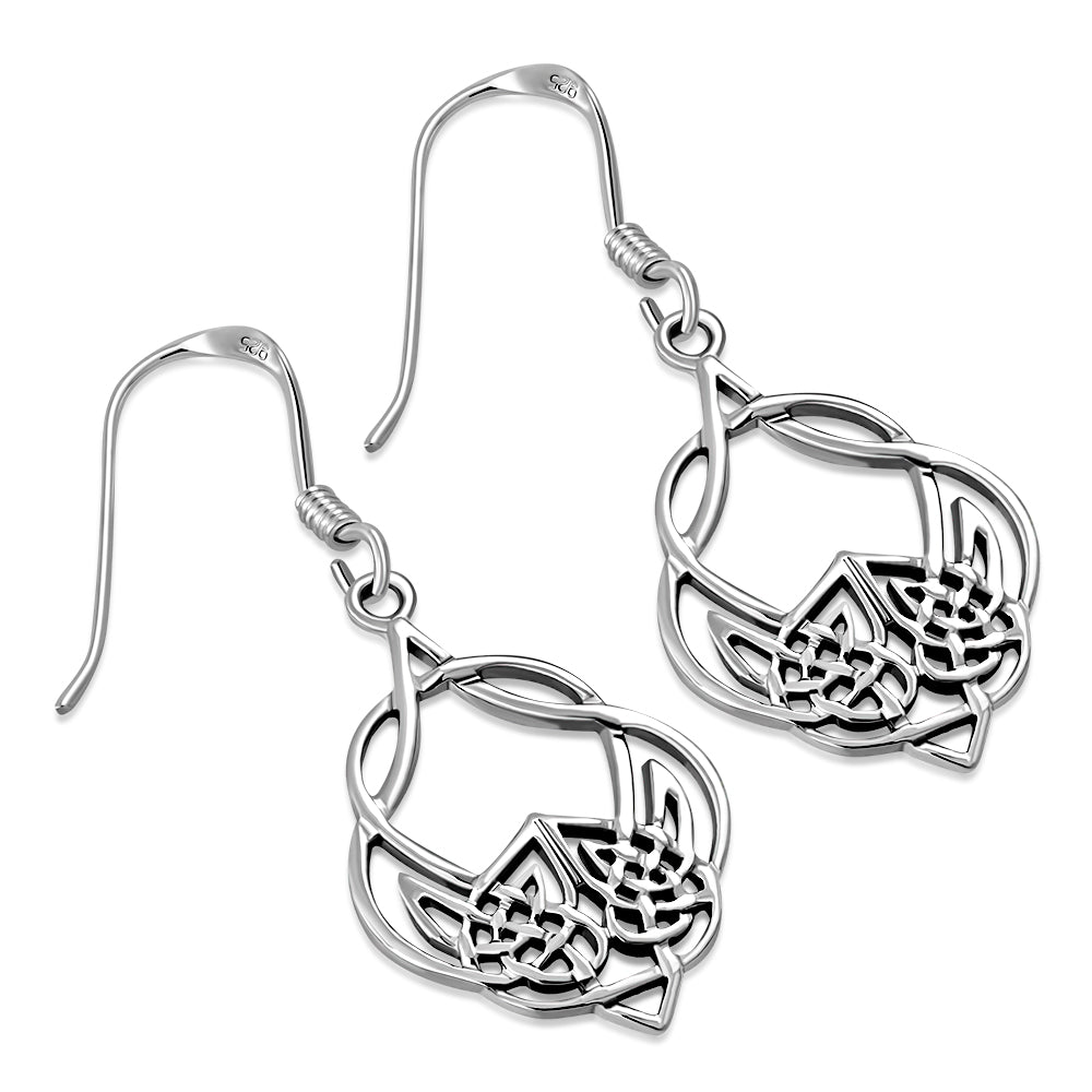 Medium Celtic Knot Plain Sterling Silver Earrings