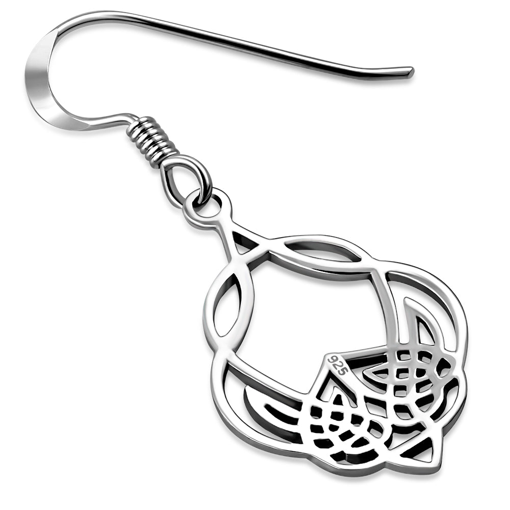 Medium Celtic Knot Plain Sterling Silver Earrings