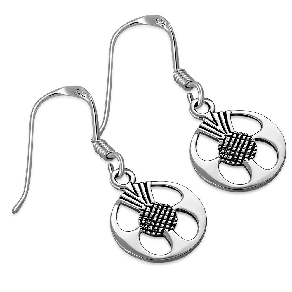 Scottish Thistle Sterling Silver Earrings