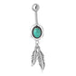 Ethnic Belly Button Navel Ring w Turquoise