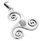 Labradorite Triskele Triskelion Triple Archimedean Spiral Celtic Silver Pendant 