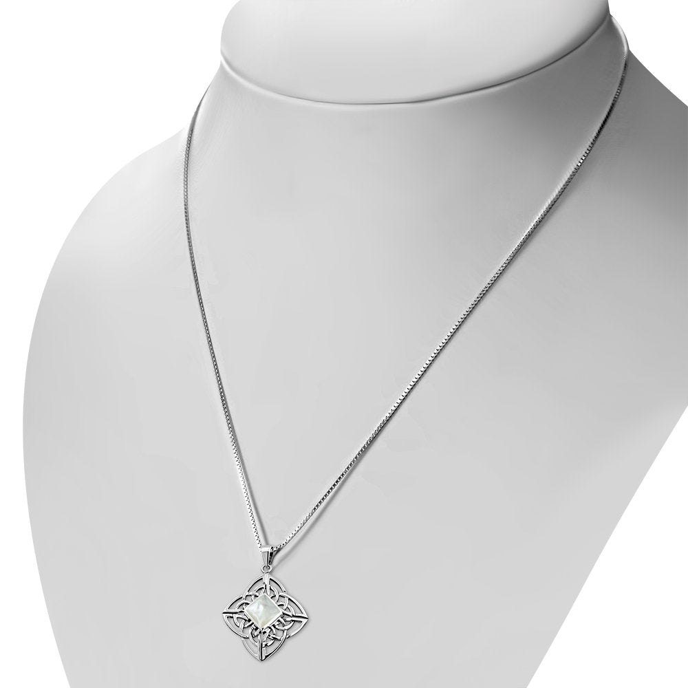 Mother of Pearl Celtic Sterling Silver Pendant