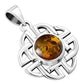 Trinity Knots Baltic Amber Silver Pendant