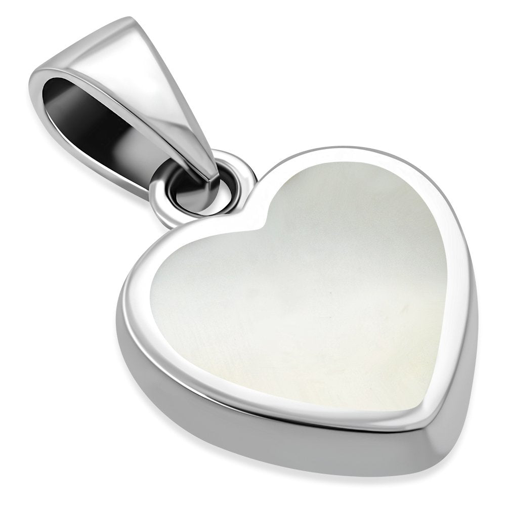 Mother of Pearl Heart Sterling Silver Pendant