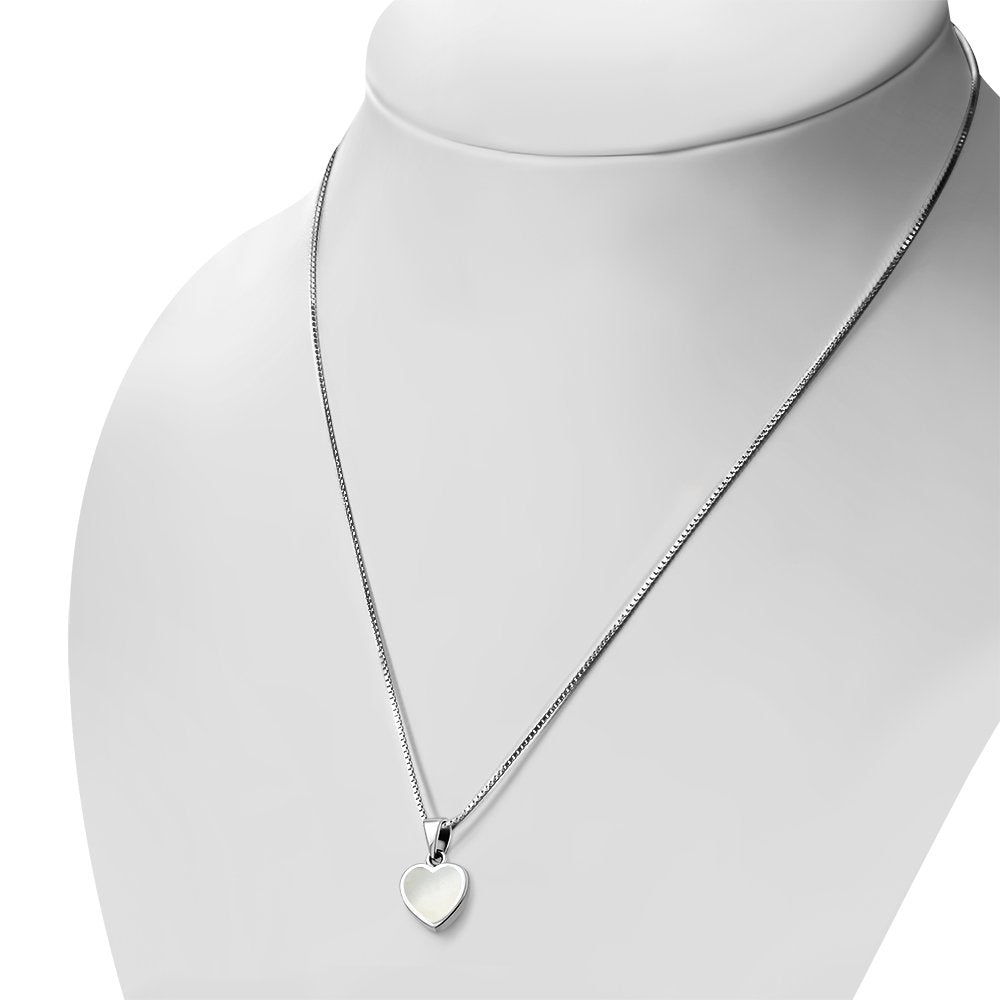 Mother of Pearl Heart Sterling Silver Pendant