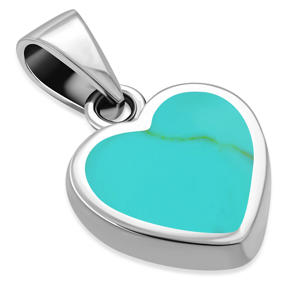 Turquoise Heart Sterling Silver Pendant