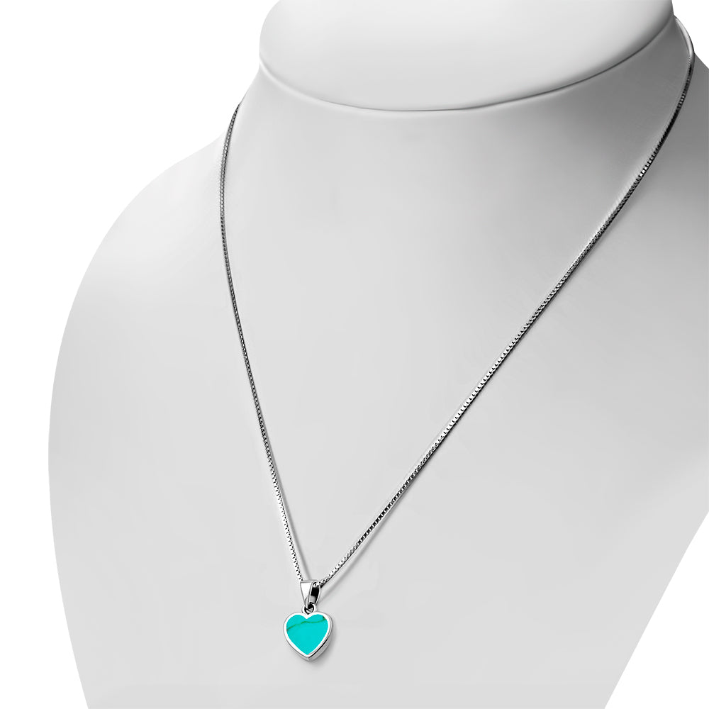 Turquoise Heart Sterling Silver Pendant
