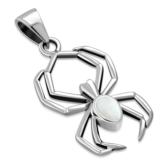 Mother of Pearl Spider Sterling Silver Pendant