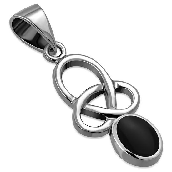 Black Onyx Celtic Knot Silver Pendant