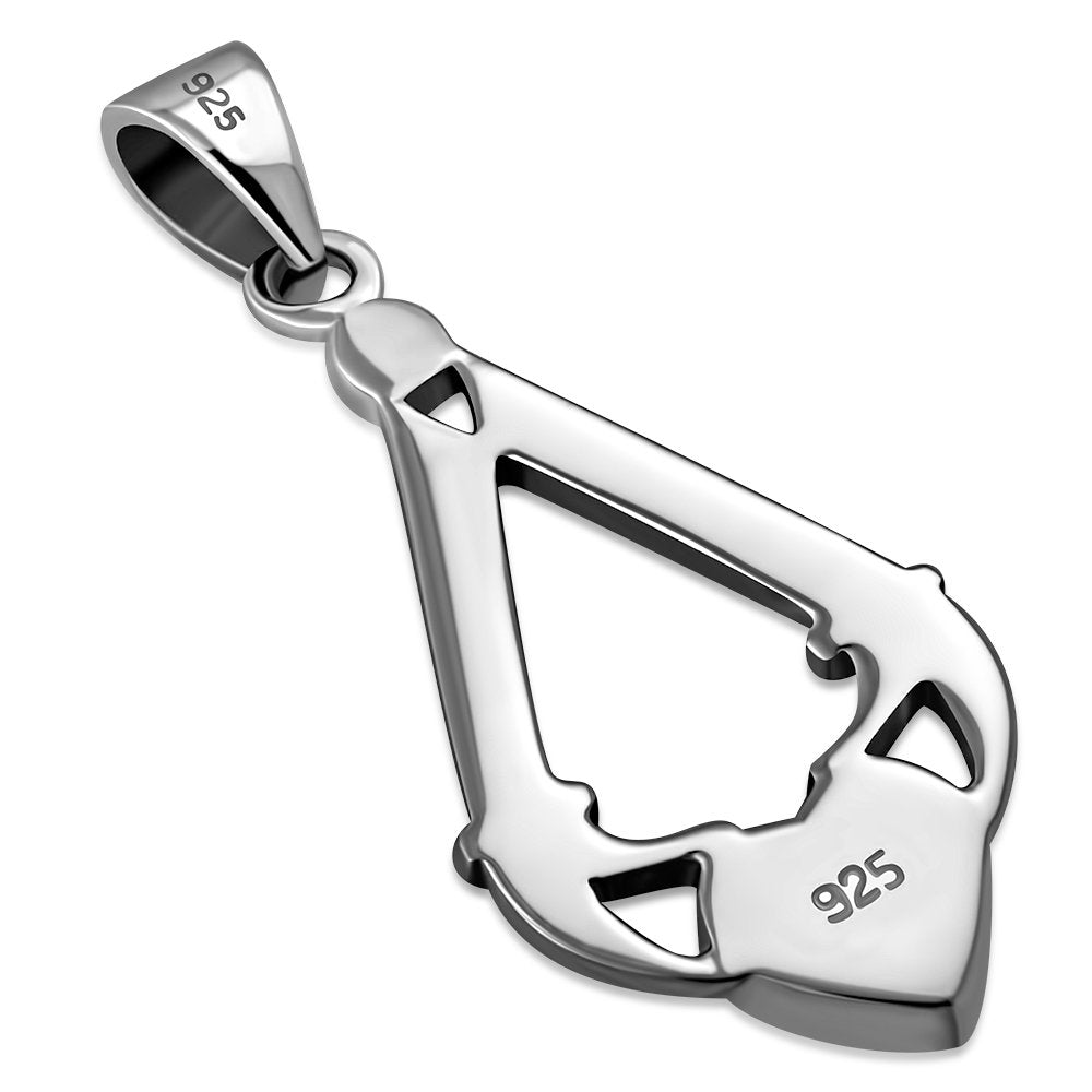 Mother of Pearl Irish Claddagh Silver Pendant