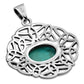 Turquoise Oval Celtic Knot Silver Pendant