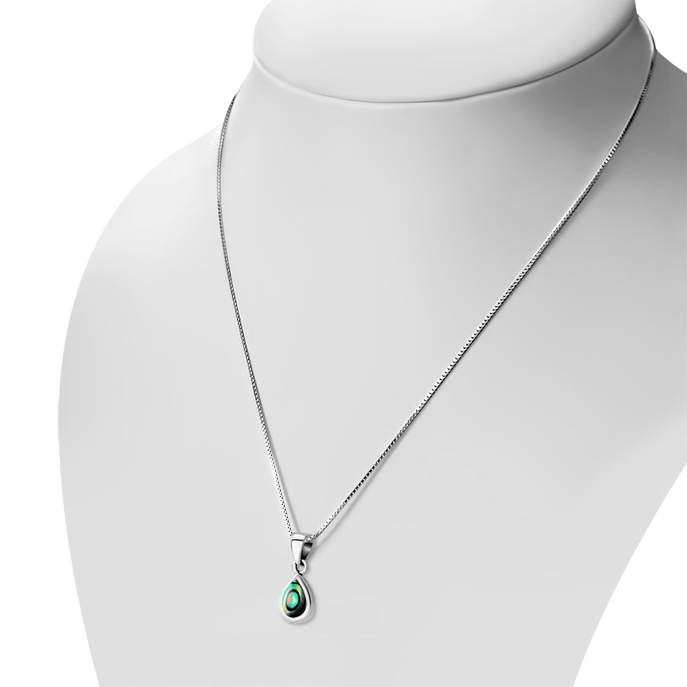 Abalone Shell Sterling Silver Drop Pendant