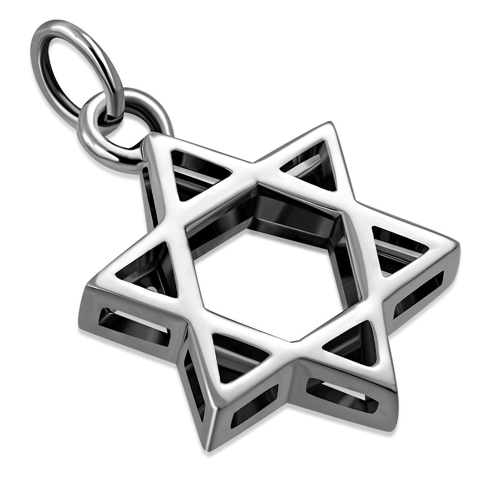 Small Plain Star of David Silver Pendant