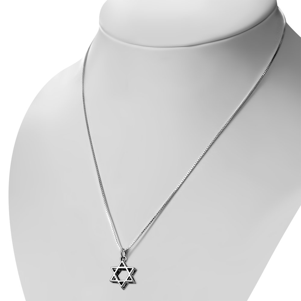 Small Plain Star of David Silver Pendant