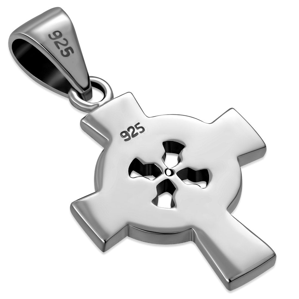 Small Celtic Trinity Cross Silver Pendant