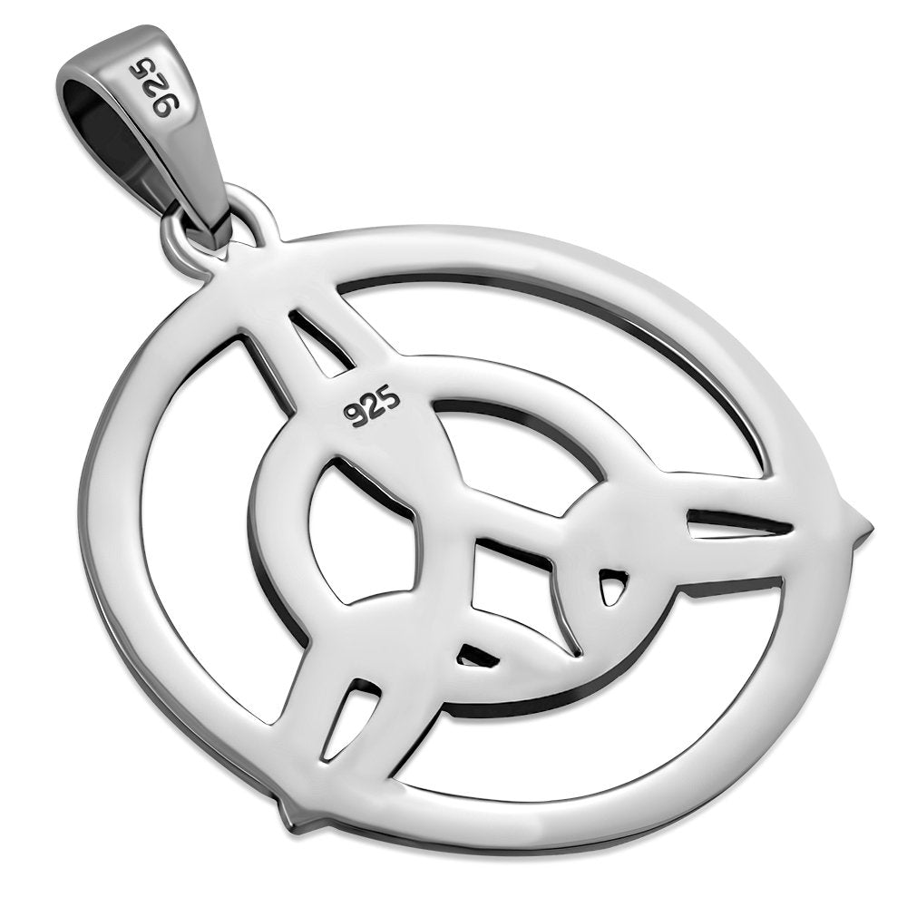 Round Celtic Trinity Silver Pendant