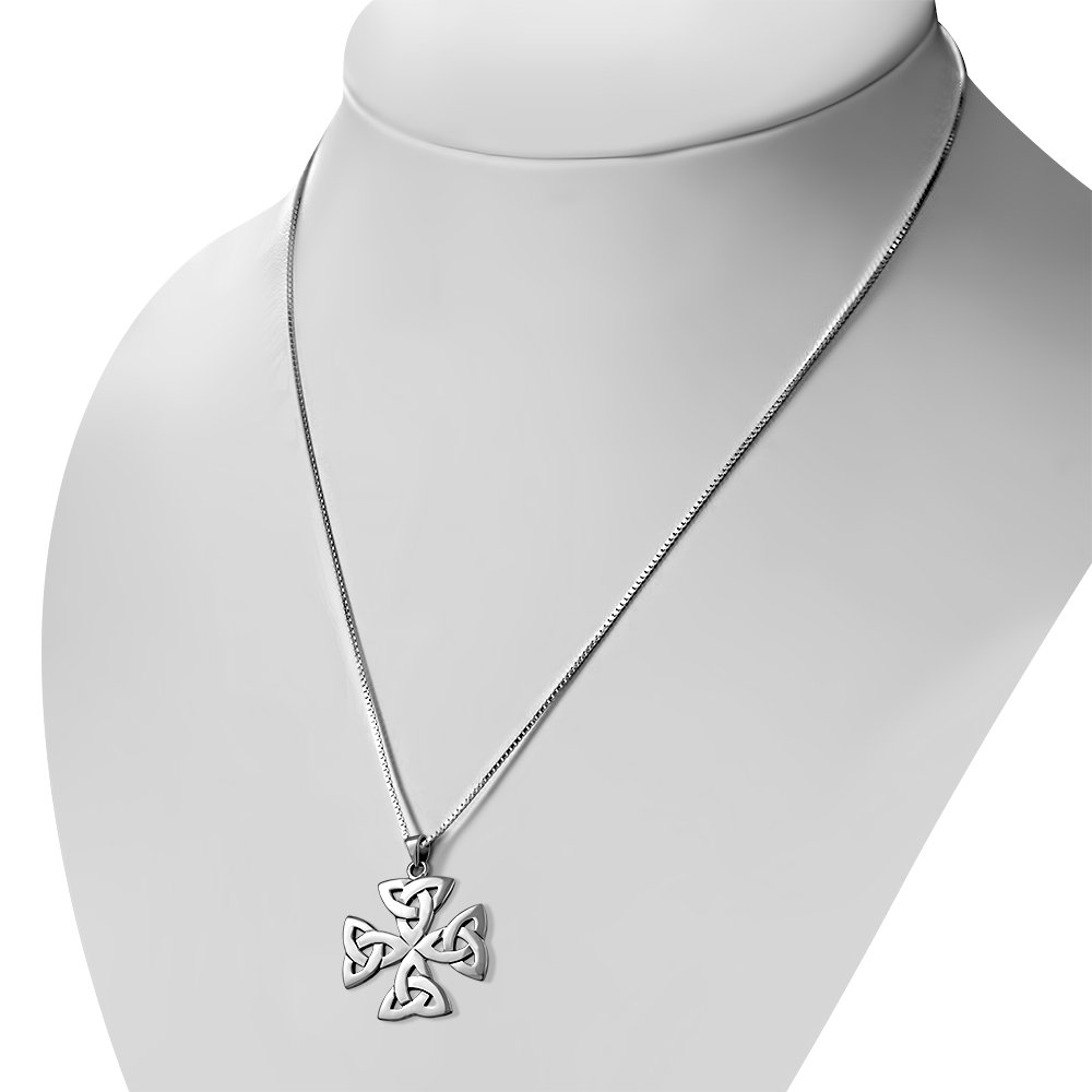 Large Celtic Trinity Silver Pendant