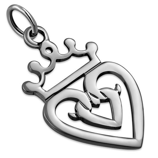Luckenbooth Celtic Crown Sterling Silver Pendant
