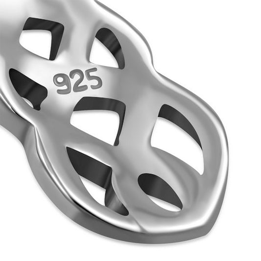 Long Celtic Knot Plain Silver Pendant