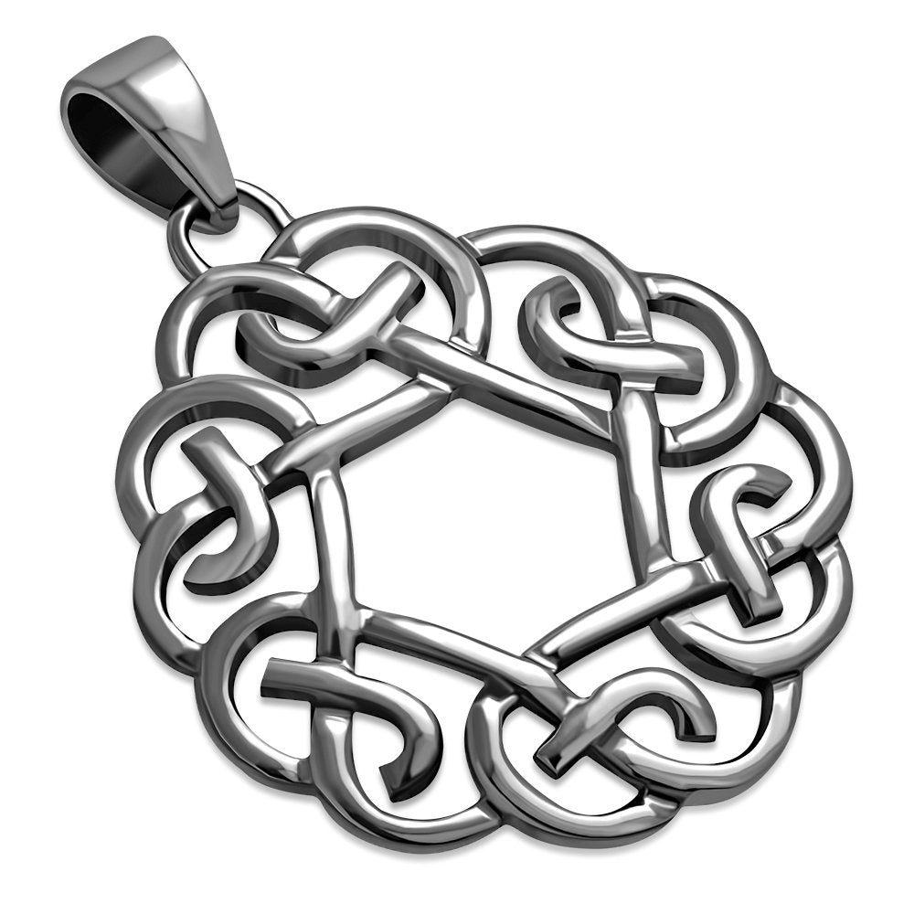 Rounded Celtic Knot Silver Pendant