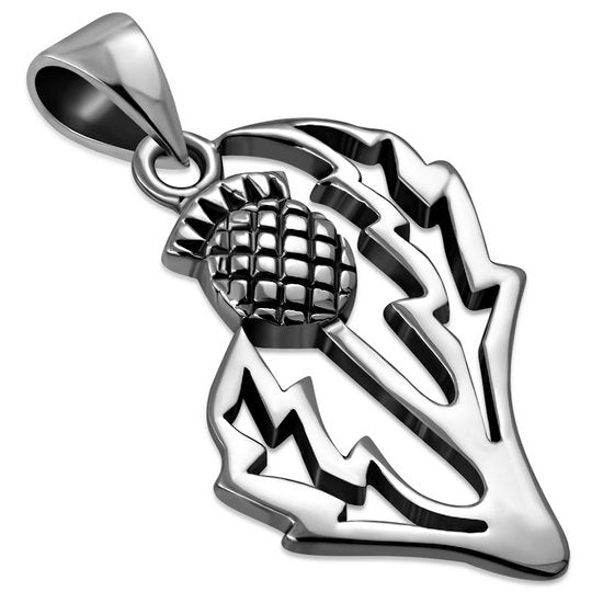 Plain Silver Thistle Pendant