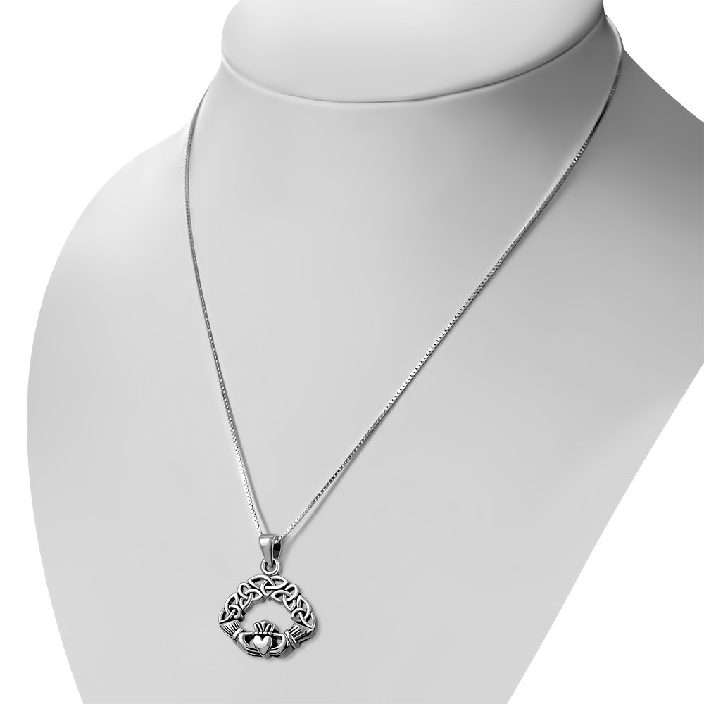 Claddagh Celtic Trinity Silver Pendant