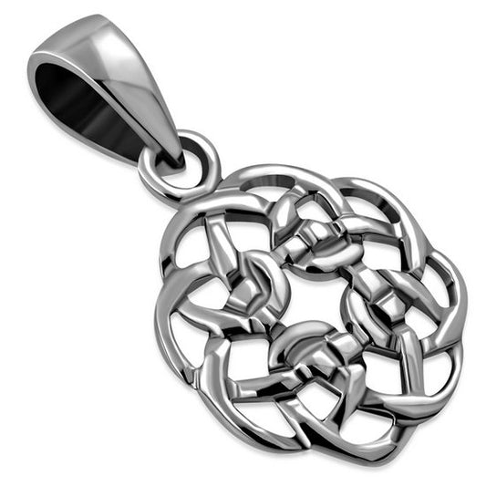 Tiny Round Shape Celtic Silver Pendant