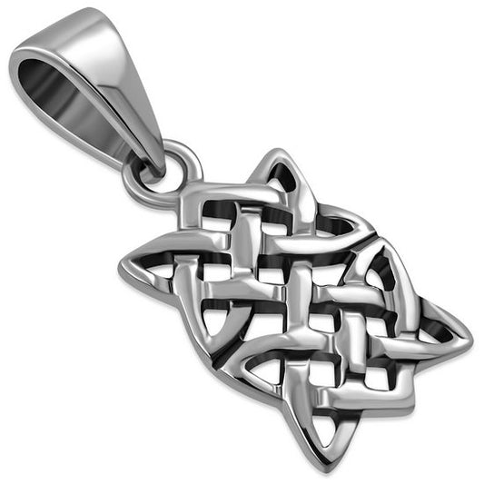 Tiny Rectangle Shape Celtic Silver Pendant