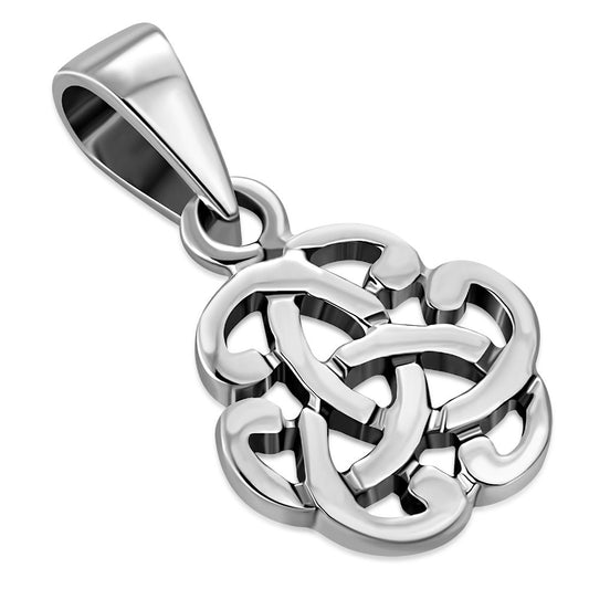 Tiny Round Celtic Knot Silver Pendant