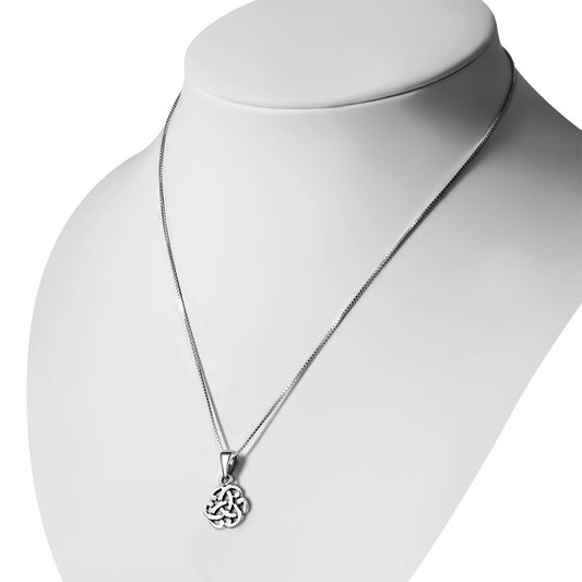 Tiny Round Celtic Knot Silver Pendant