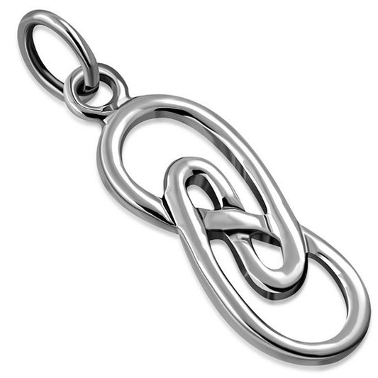 Small Light Celtic Long Silver Pendant