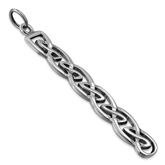 Long Solid Silver Celtic Pendant