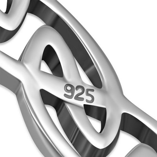 Long Solid Silver Celtic Pendant