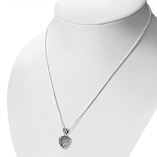 Celtic Filigree Heart Silver Pendant
