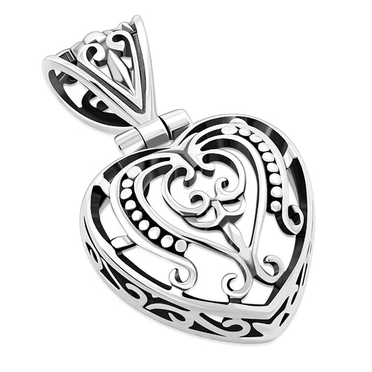 Celtic Filigree Heart Silver Pendant