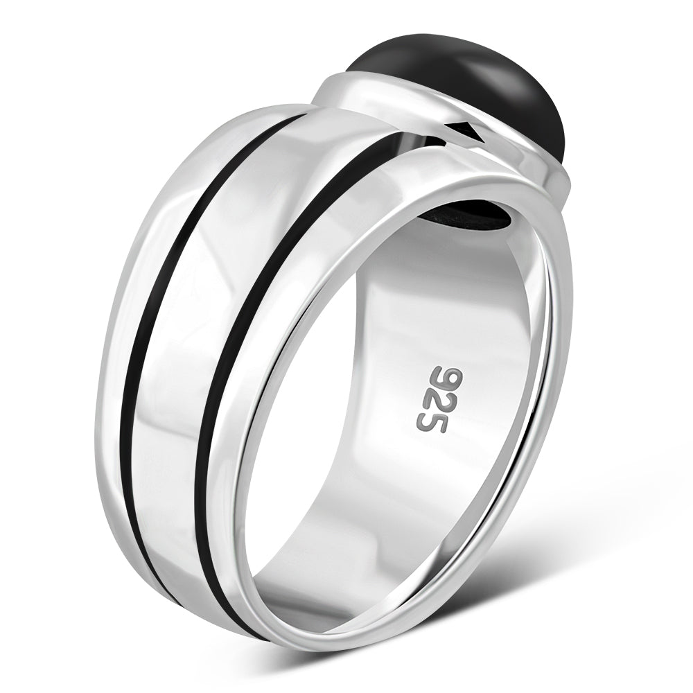 Black Onyx Solid Sterling Silver Ring