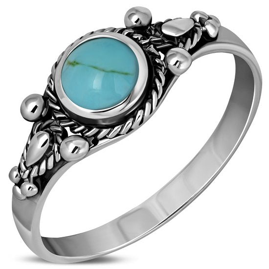 Tibetan Style Turquoise Silver Ring