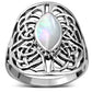 Large Mother Of Pearl Celtic Knot Silver Ring