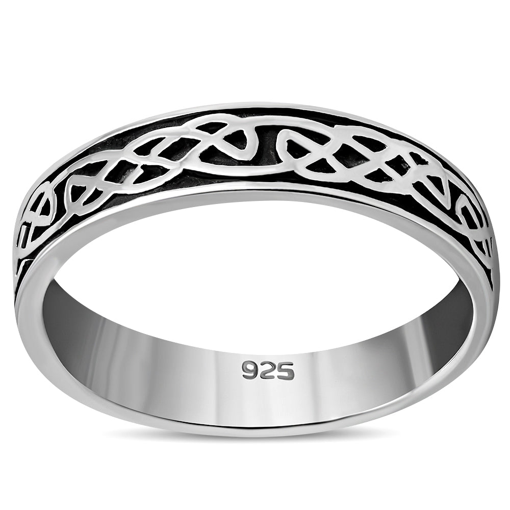 Celtic Knot Band Sterling Silver Ring