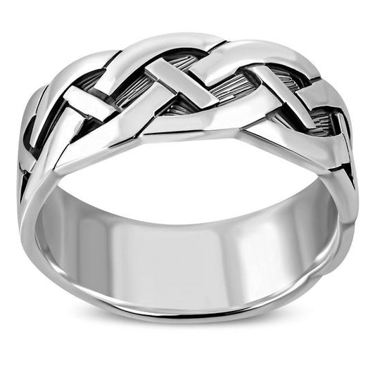 Plain Solid Silver Celtic Knote Band Ring