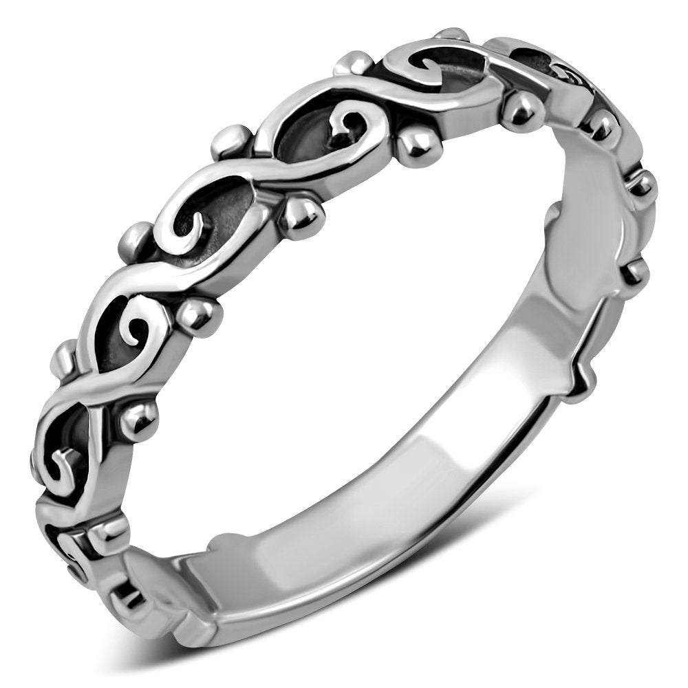 Spiral Silver Band Ring