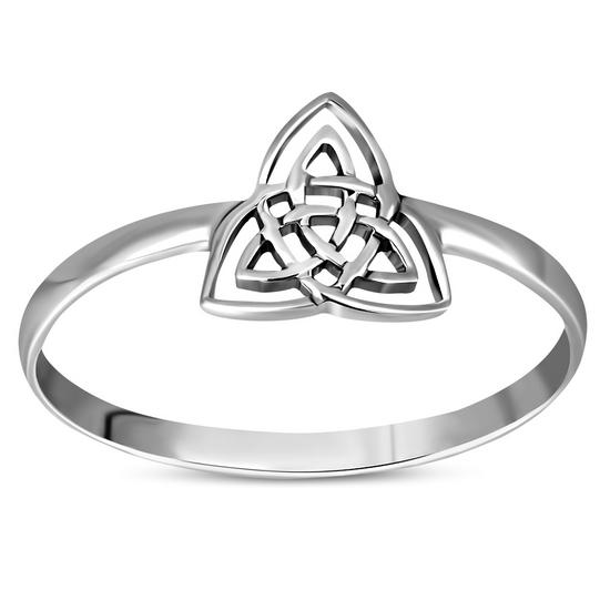 Light Celtic Trinity Knot Sterling Silver Plain Ring